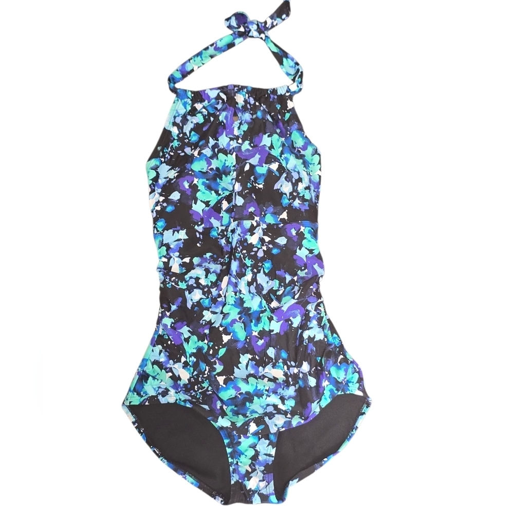 Speedo Swimsuit One Piece Halter Padded Cups  Size S